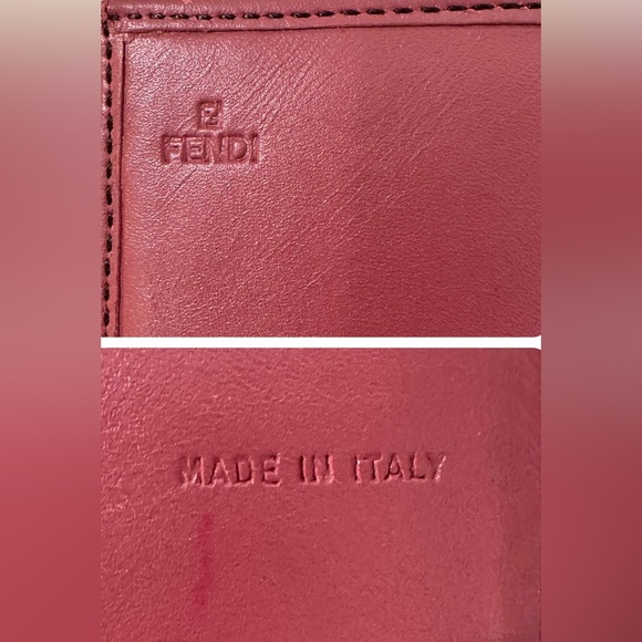 FENDI Zucchino Canvas Pink Leather Bifold Wallet with Fendi dust bag - Picture 15 of 16